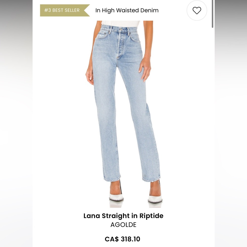 AGOLDE Lana Straight Jeans in Riptide